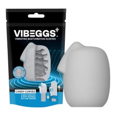 VIBEGGS Candy Kurver - vibrerende eggmasturbator (hvit)