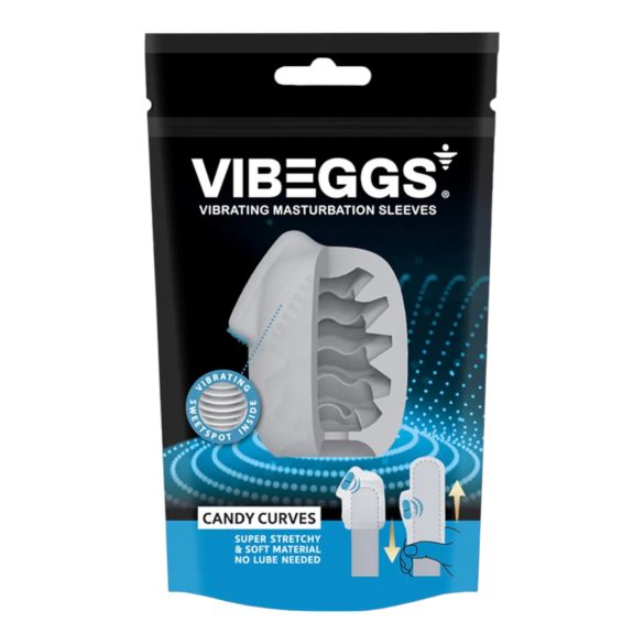 VIBEGGS Candy Kurver - vibrerende eggmasturbator (hvit)