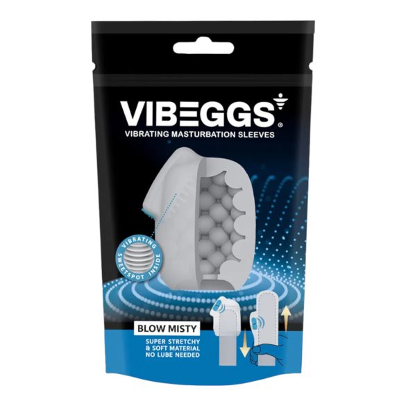 VIBEGGS Blow Misty - vibrerende eggmasturbator (hvit)
