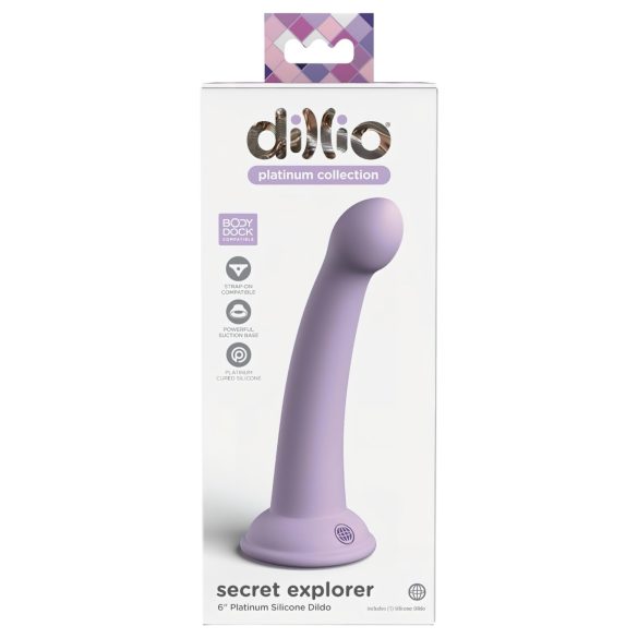 Dillio Secret Explorer - sugeduppdildo (17cm) - lilla