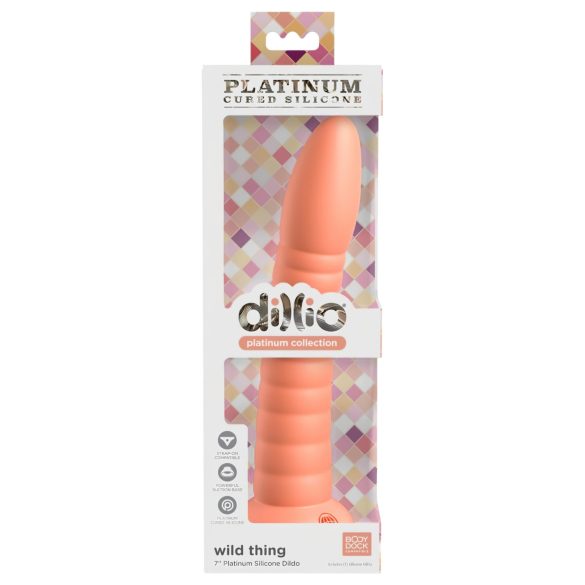 Dillio Wild Thing - rilldet dildo (19 cm) - oransje