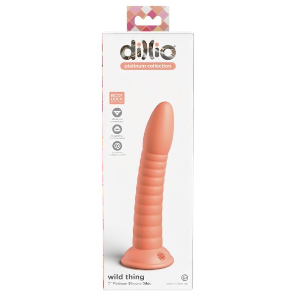 Dillio Wild Thing - rilldet dildo (19 cm) - oransje