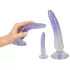 Krystallklar - analtrener dildosett - 3 deler (gjennomsiktig-blå)