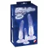 Krystallklar - analtrener dildosett - 3 deler (gjennomsiktig-blå)