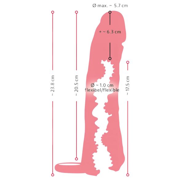 Naturhud - 2-i-1 vagina og penistrekker - 23cm (natur)