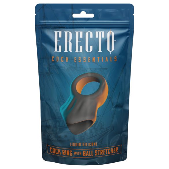 Erecto - penisring med ballstretcher (svart)