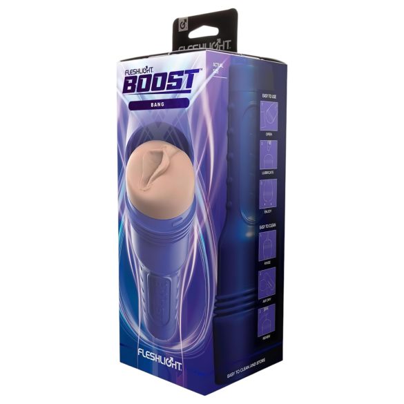 Fleshlight Boost Bang - naturlig brun masturbator for menn
