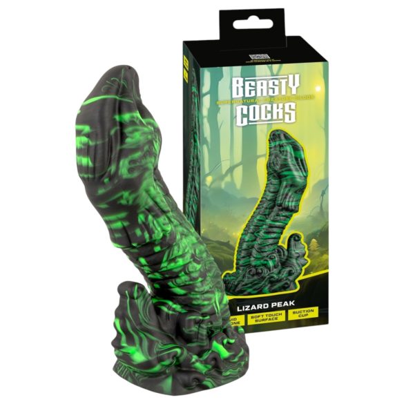 Beasty Cocks Lizard Peak - øglepenisdildo (grønn-sort)