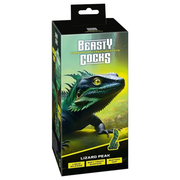 Beasty Cocks Lizard Peak - øglepenisdildo (grønn-sort)
