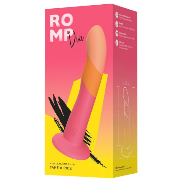 ROMP Dizi - fleksibel dildo i silikon (rosa-oransje)