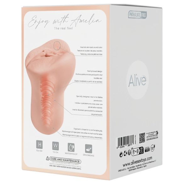 Alive Amelia S - Kunstig Vagina Masturbator (Naturtro)