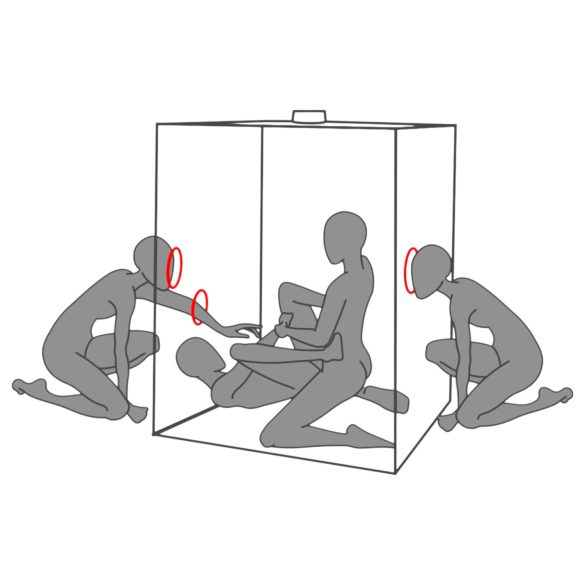 Secretdome - BDSM sexkabin med åpninger (svart)