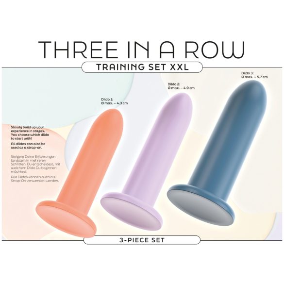 Tre i Rad - dildo treningssett - 3 stk (fargerik)