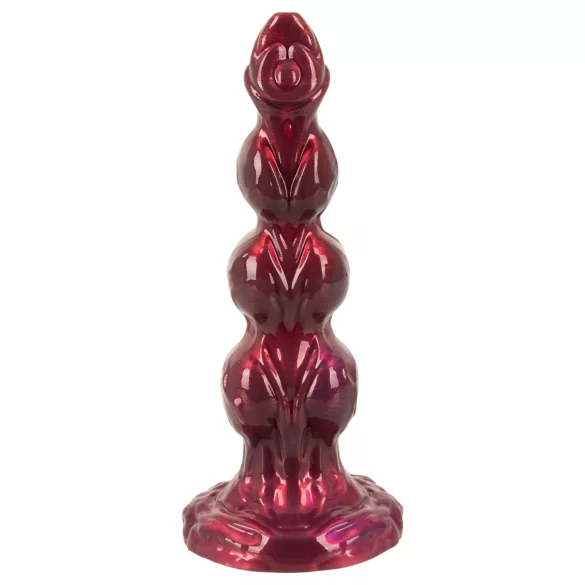 Beasty Cocks - Varulv-Willie dildo med sugekopp - burgunder (21 cm)