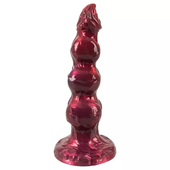 Beasty Cocks - Varulv-Willie dildo med sugekopp - burgunder (21 cm)