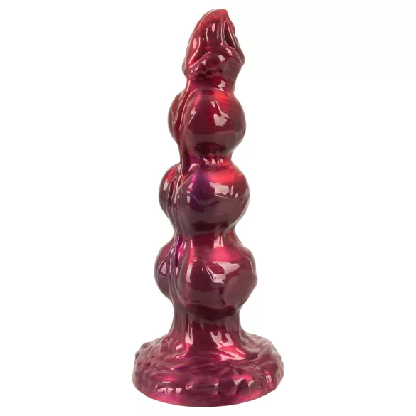 Beasty Cocks - Varulv-Willie dildo med sugekopp - burgunder (21 cm)