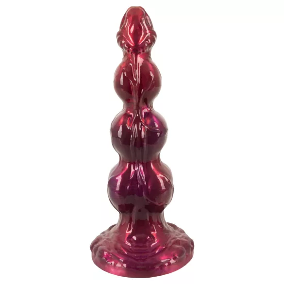 Beasty Cocks - Varulv-Willie dildo med sugekopp - burgunder (21 cm)