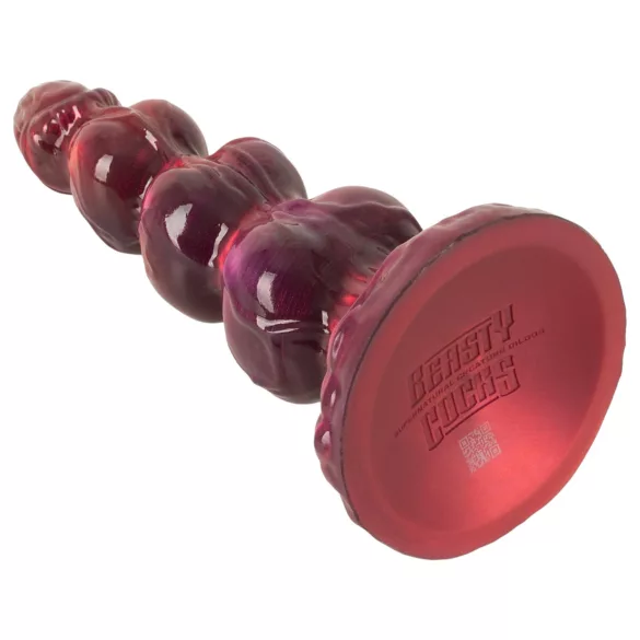 Beasty Cocks - Varulv-Willie dildo med sugekopp - burgunder (21 cm)