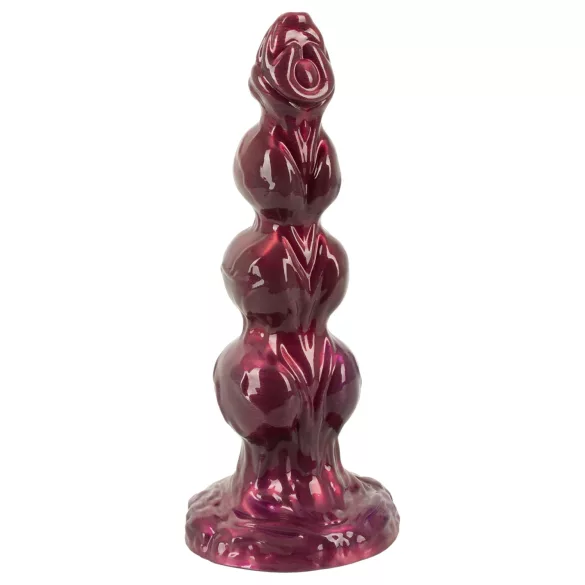 Beasty Cocks - Varulv-Willie dildo med sugekopp - burgunder (21 cm)