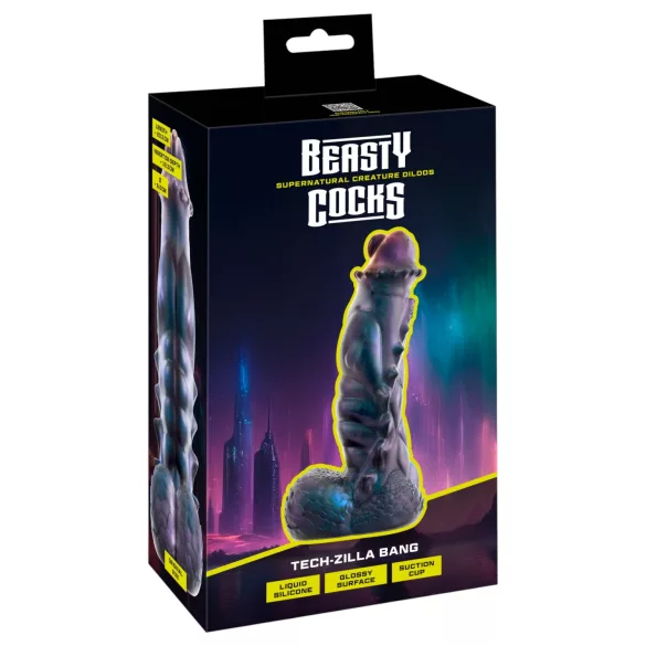 Beasty Cocks Tech-Zilla Bang - monsterdildo med sugekopp (lilla)