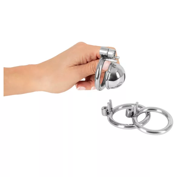 fetish collection - mini penisbure med 3 utskiftbare testikkelringer (sølv)