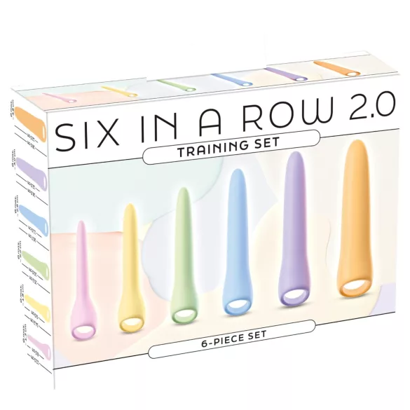 You2Toys Six in a Row 2.0 - 6‑delt silikon dildo- og dilatorsett (farget)