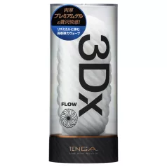 TENGA 3Dx Flow - bølgemønstret masturbator (hvit)