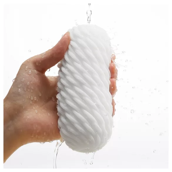 TENGA 3Dx Flow - bølgemønstret masturbator (hvit)