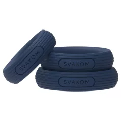 Svakom Triooo - myk penisring-sett i silikon (blå) - 3 stk