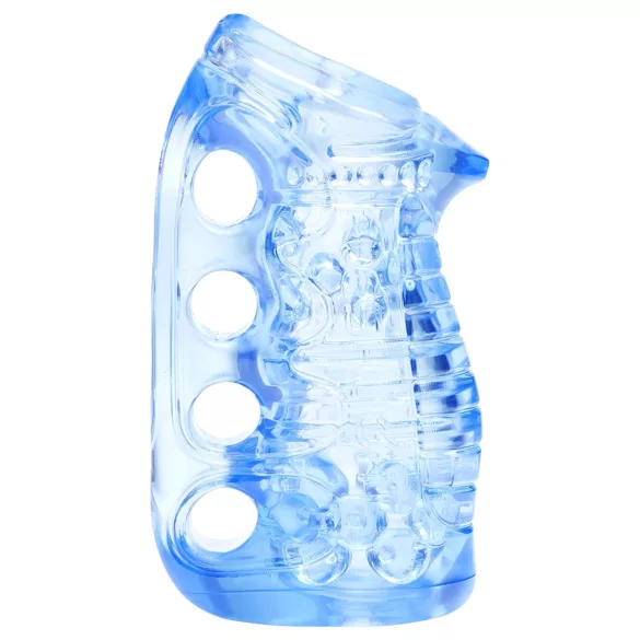 Fleshlight Fleshskins Grip Blue Ice - åpen masturbator med åpning i begge ender (blå)