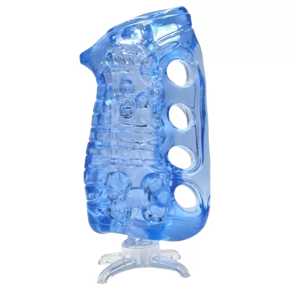 Fleshlight Fleshskins Grip Blue Ice - åpen masturbator med åpning i begge ender (blå)