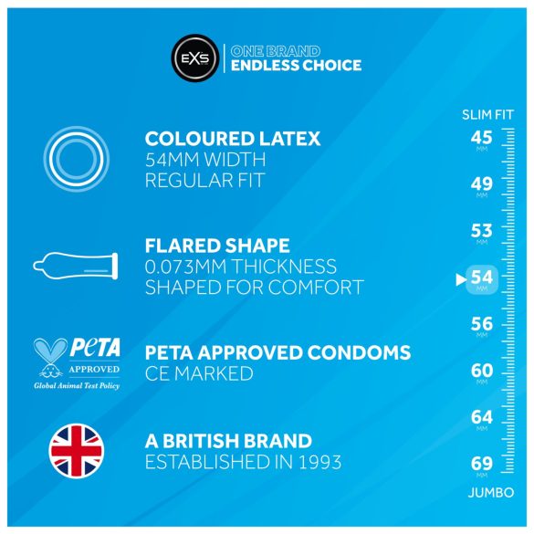 EXS Svart - latex kondomer - svarte (12 stk)