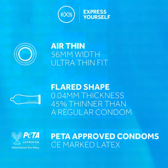 EXS Air Thin - ultratynne latexkondomer (12 stk)
