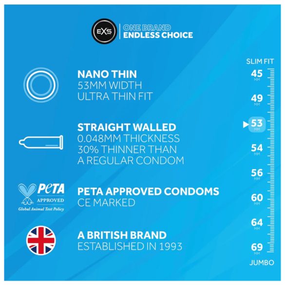 EXS Nano Thin - ultra-tynn kondom (12 stk)