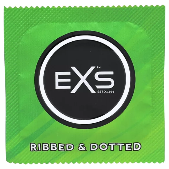 EXS Ribbed & Dotted - rillet og prikket kondom (48 stk)