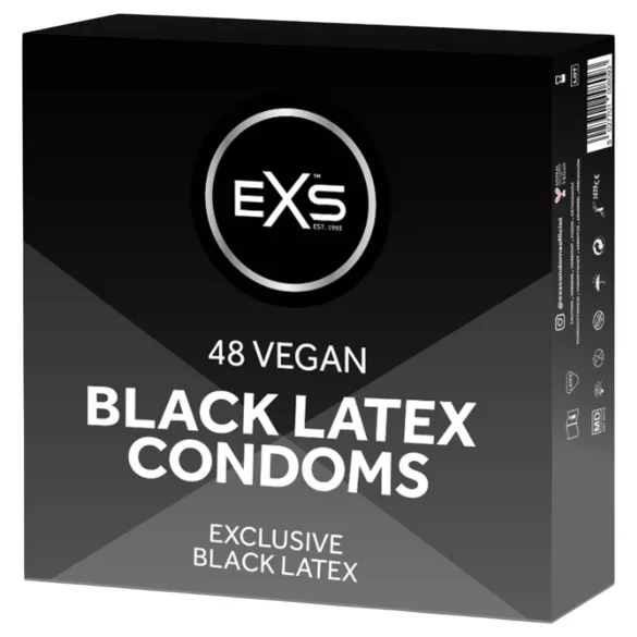 EXS Black - svarte kondomer (48 stk)