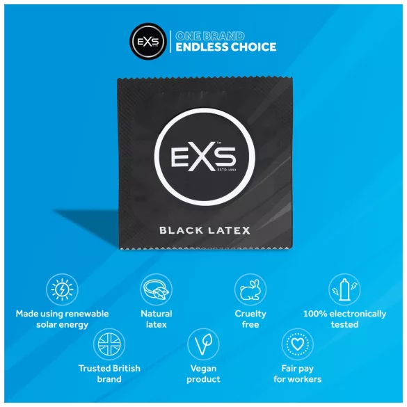 EXS Black - svarte kondomer (48 stk)