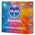 Skins - blandede kondomer - med knotter, natural, ekstra tynne (4 stk)