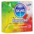 Skins - smaksatt kondom - mint, tyggegummi, banan, jordbær (4 stk)