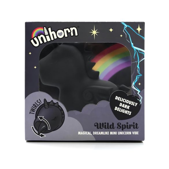 Unihorn Wild Spirit - oppladbar klitorisvibrator, enhjørning (svart)