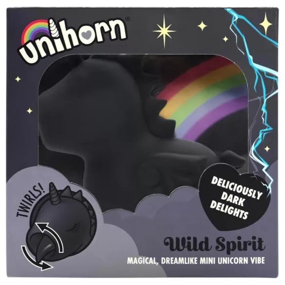 Unihorn Wild Spirit - oppladbar klitorisvibrator, enhjørning (svart)