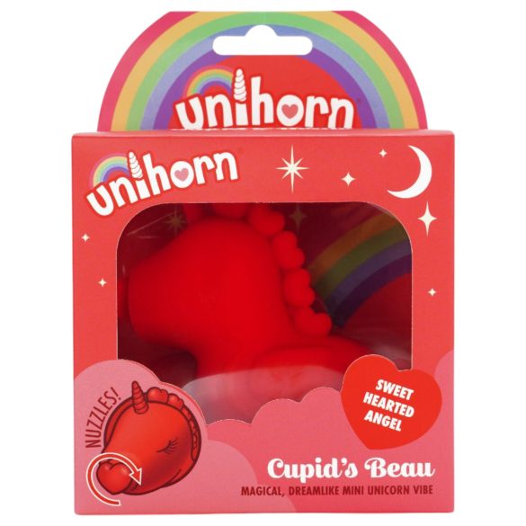 Unihorn Cupid's Beau - oppladbar enhjørnings klitorisvibrator (rød)