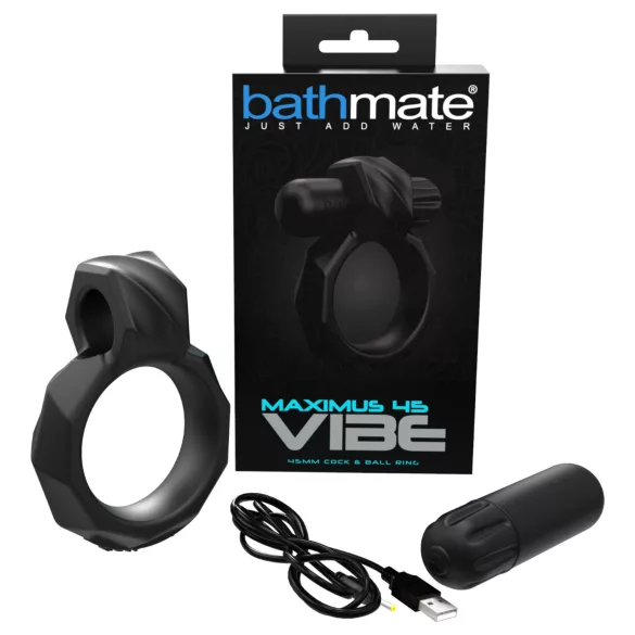 Bathmate Maximus Vibe 45 - oppladbar vibrerende penisring (svart)