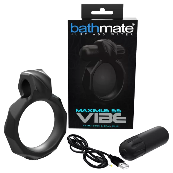 Bathmate Maximus Vibe 55 - oppladbar vibrerende penisering (svart)