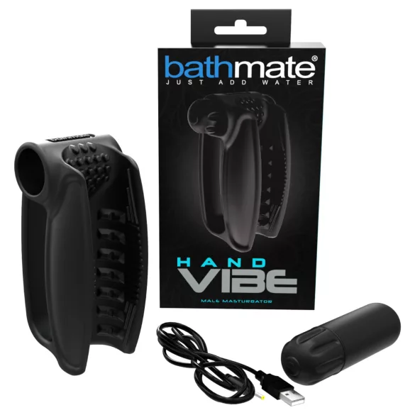Bathmate Hand Vibe - oppladbar håndholdt vibrator (svart)