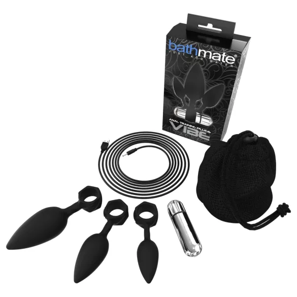 Bathmate Anal Training Plugs Vibe - vibrerende analpluggssett (svart)