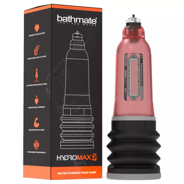 Bathmate Hydromax5 - hydropumpe (rød)