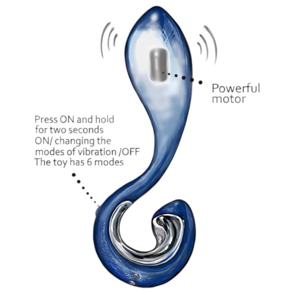 G-Vibe G-Pop 2 - oppladbar, vanntett G/P-punkt vibrator (blå)
