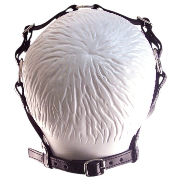 Rouge - ekte lærmaske og munnknebel (svart)