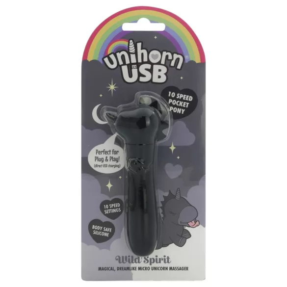 Unihorn Wild Spirit - oppladbar minivibrator (svart)